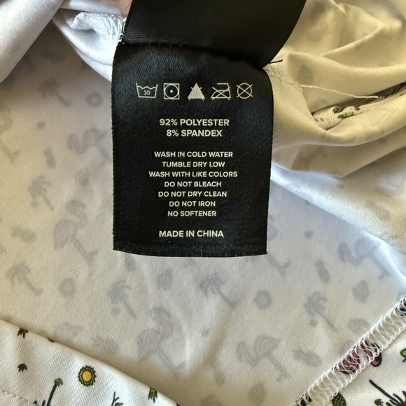 BREEZY Golf Flamingo & Summer Vibes AOP Performance Golf Polo Mens Small Stretch - Picture 7 of 7